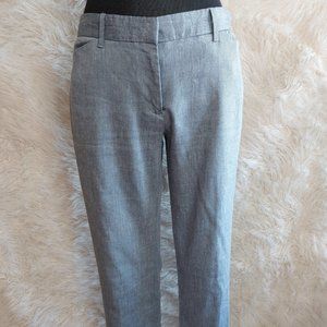 Gap Women's Slim Cropped Grey Linen Blend Stretch Pants Size: 2